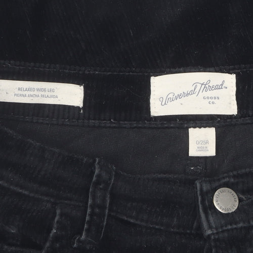Universal Thread Women's Black Corduroy Trousers, Size 0