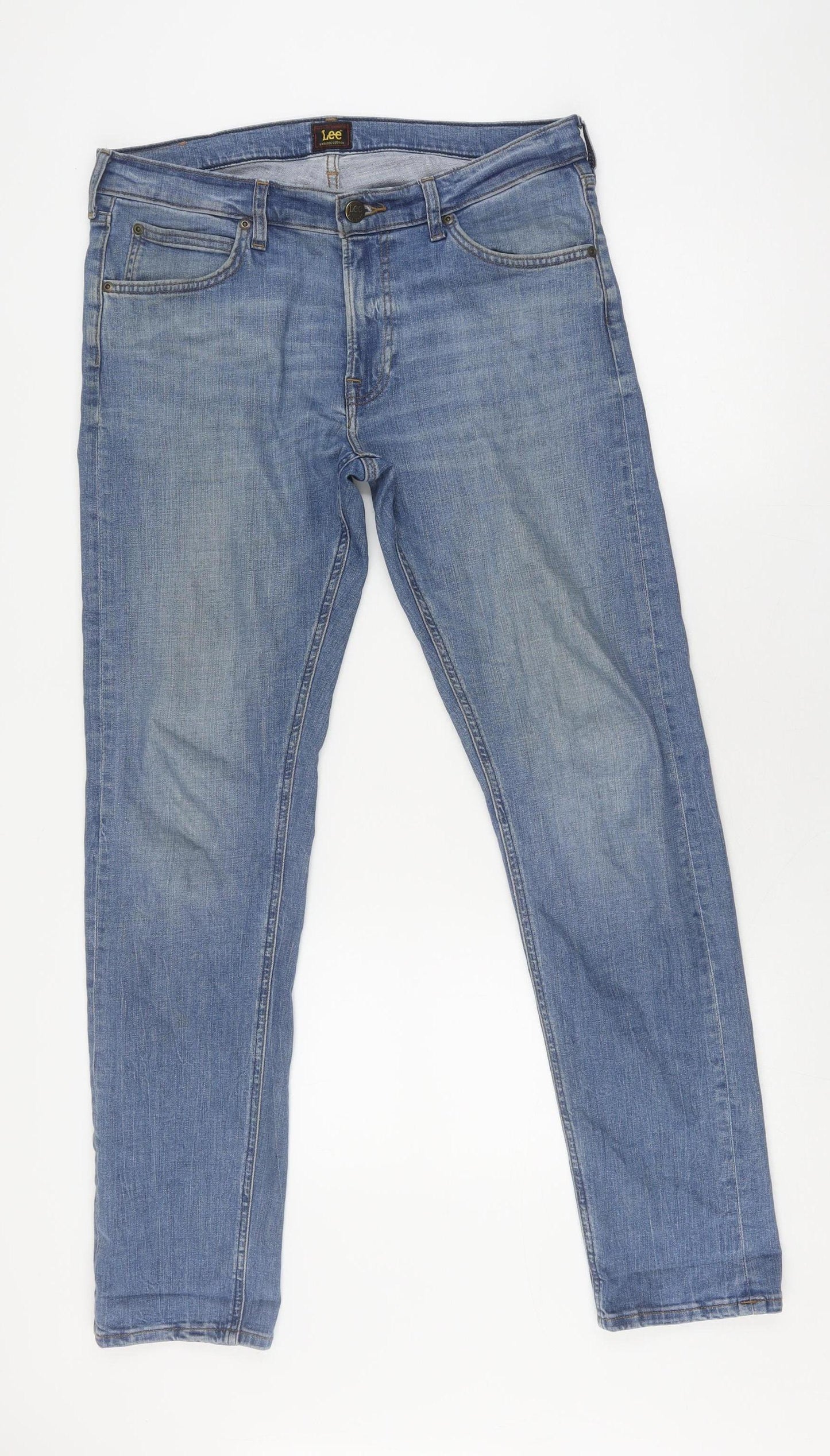 Lee Men’s Blue Straight Jeans - Size 32, Light Wash