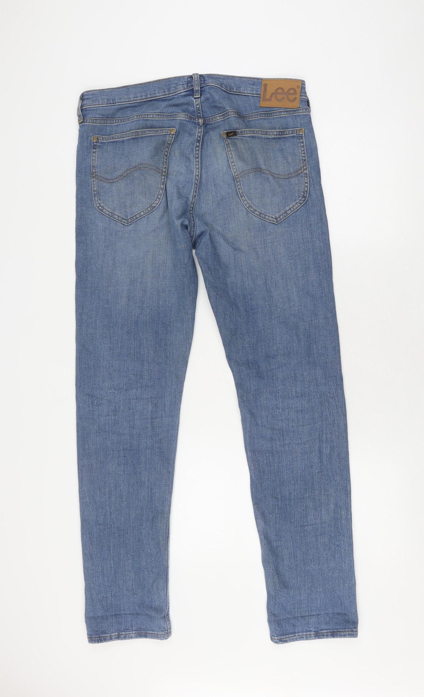 Lee Men’s Blue Straight Jeans - Size 32, Light Wash