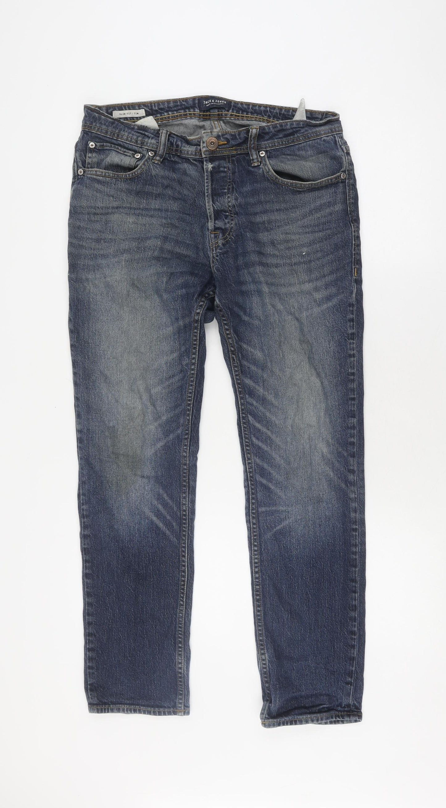 Jack & Jones Men's Slim Fit Blue Denim Jeans Size 32