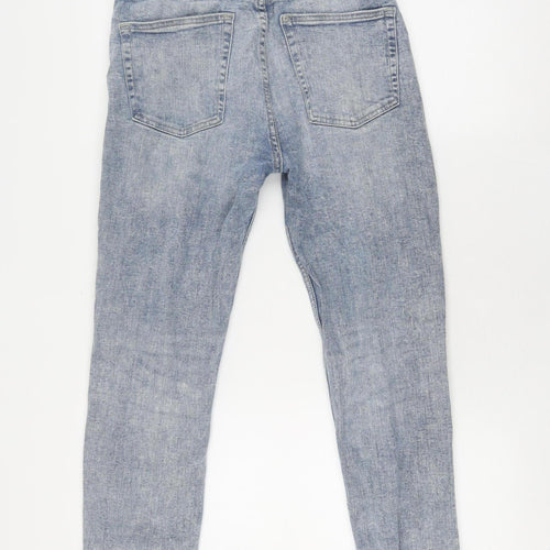 H&M Women's Blue Distressed Straight Jeans - Size 31