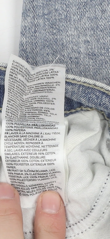H&M Women's Blue Distressed Straight Jeans - Size 31