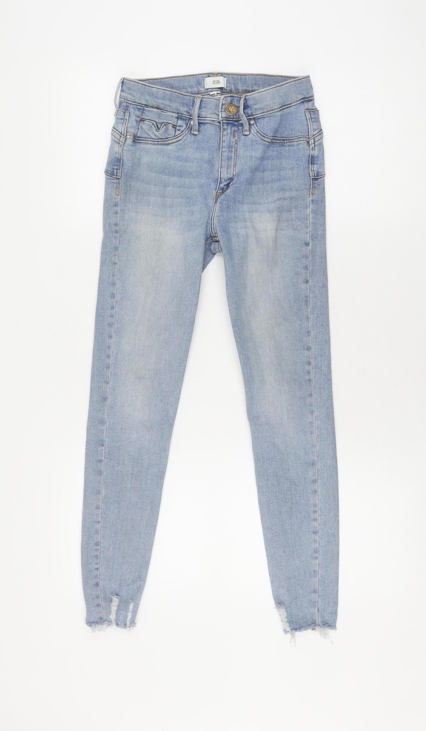 River Island Women's Blue Skinny Jeans Size 8 Distressed