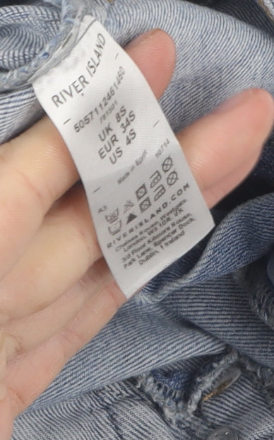 River Island Women's Blue Skinny Jeans Size 8 Distressed