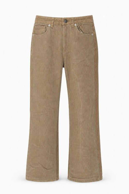 Front view of ASOS Women's Brown Corduroy Chino Trousers, size 4
