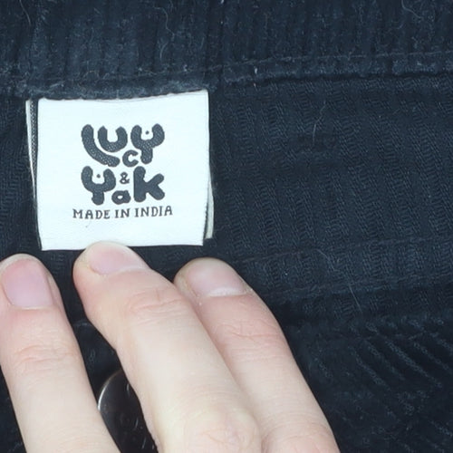 Lucy & Yak Unisex Black Corduroy Trousers Size 36