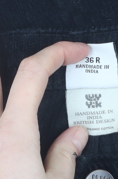 Lucy & Yak Unisex Black Corduroy Trousers Size 36
