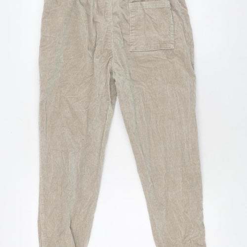 Topman Beige Jogger Trousers, Size 34, Men's Casual Corduroy