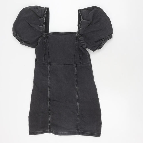 H&M Women's Black Short Shift Dress UK 8 Casual