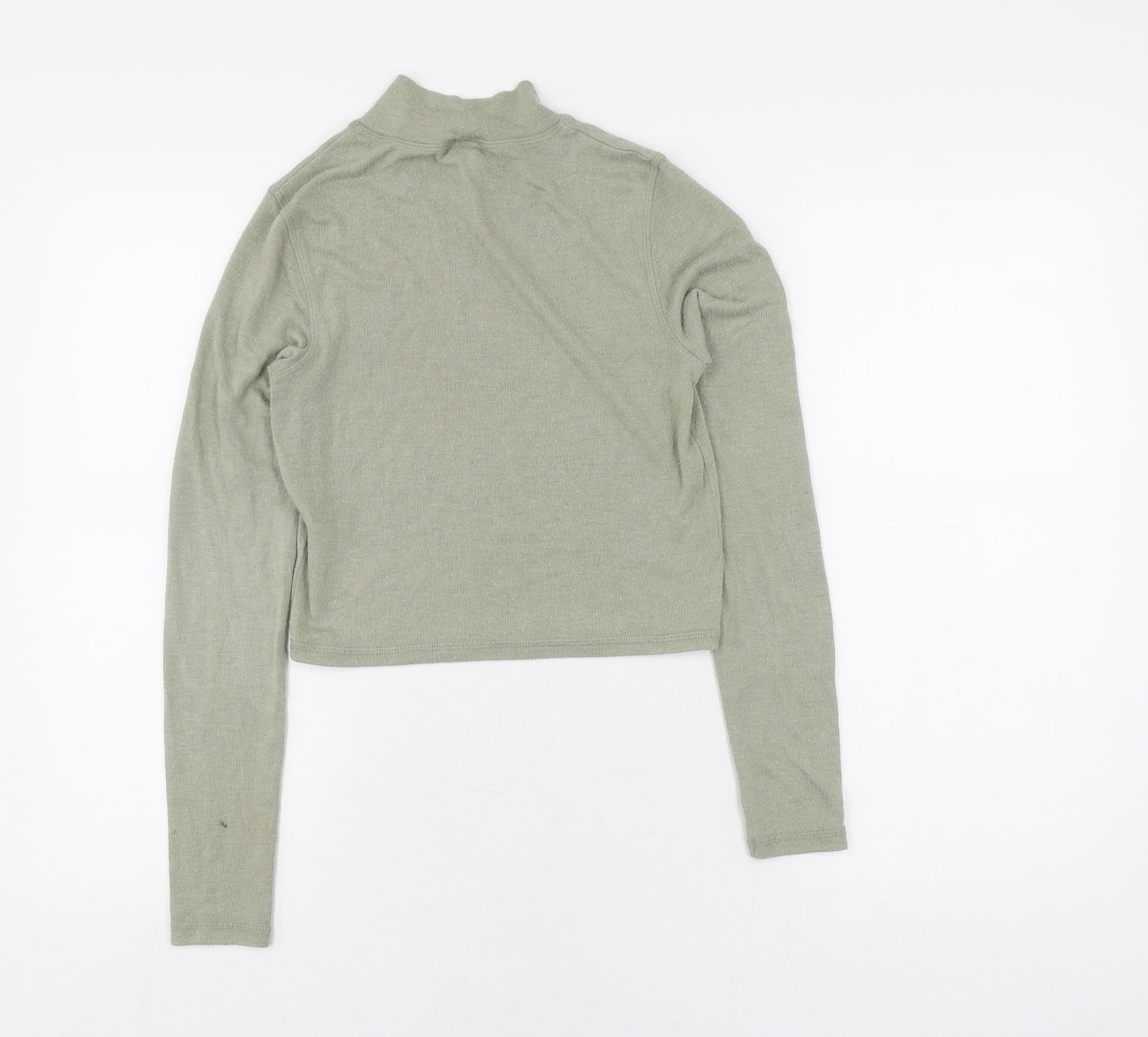 Urban Outfitters Women's Green Cropped Mock Neck Top S