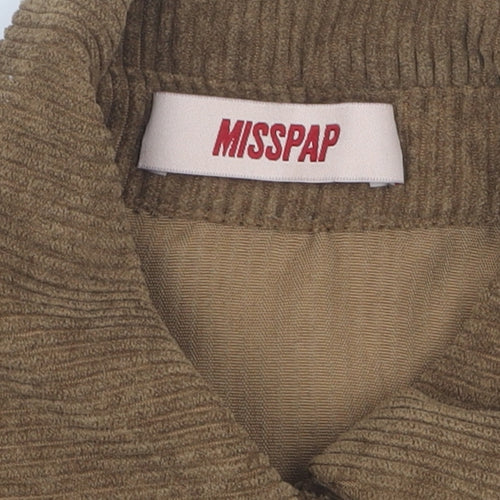 MISSPAP Women's Brown Button-Up Corduroy Shirt