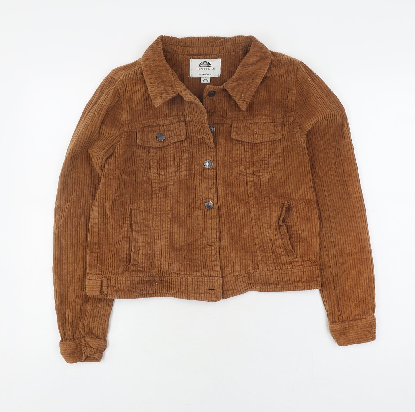 1 Sunset Lane Women's Brown Corduroy Jacket M