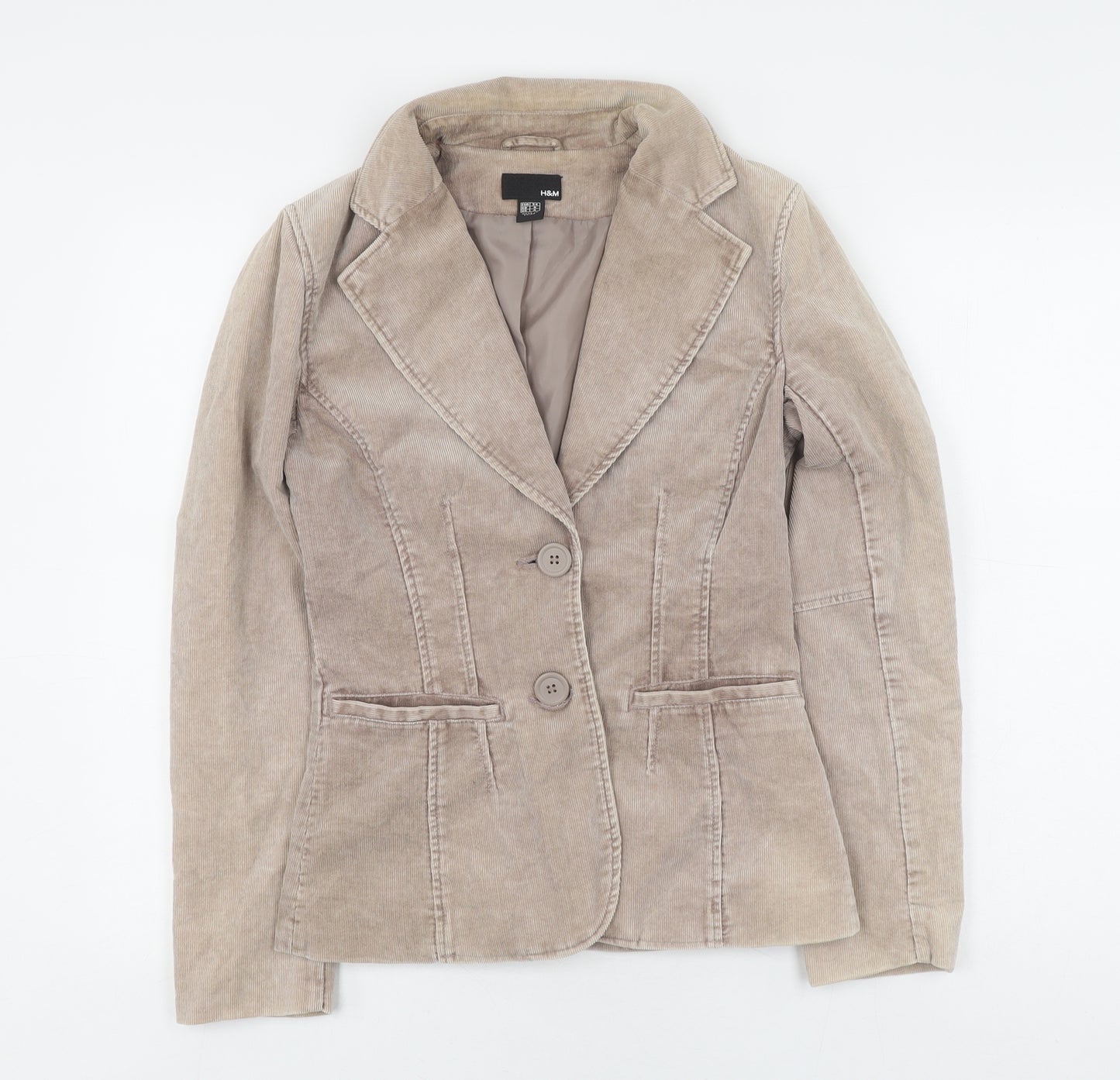 H&M Women’s Beige Corduroy Blazer, Size 6