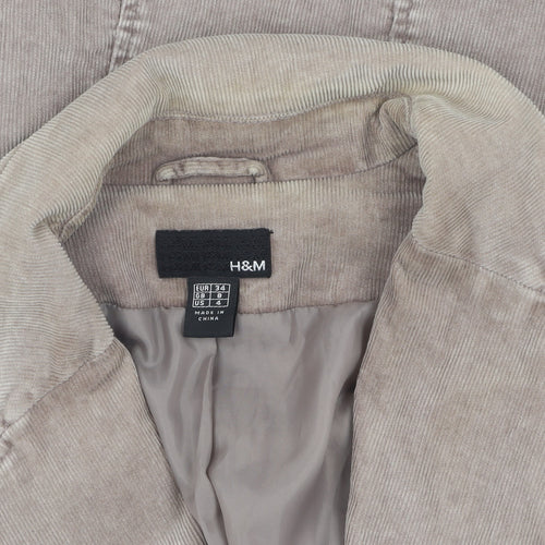 H&M Women’s Beige Corduroy Blazer, Size 6
