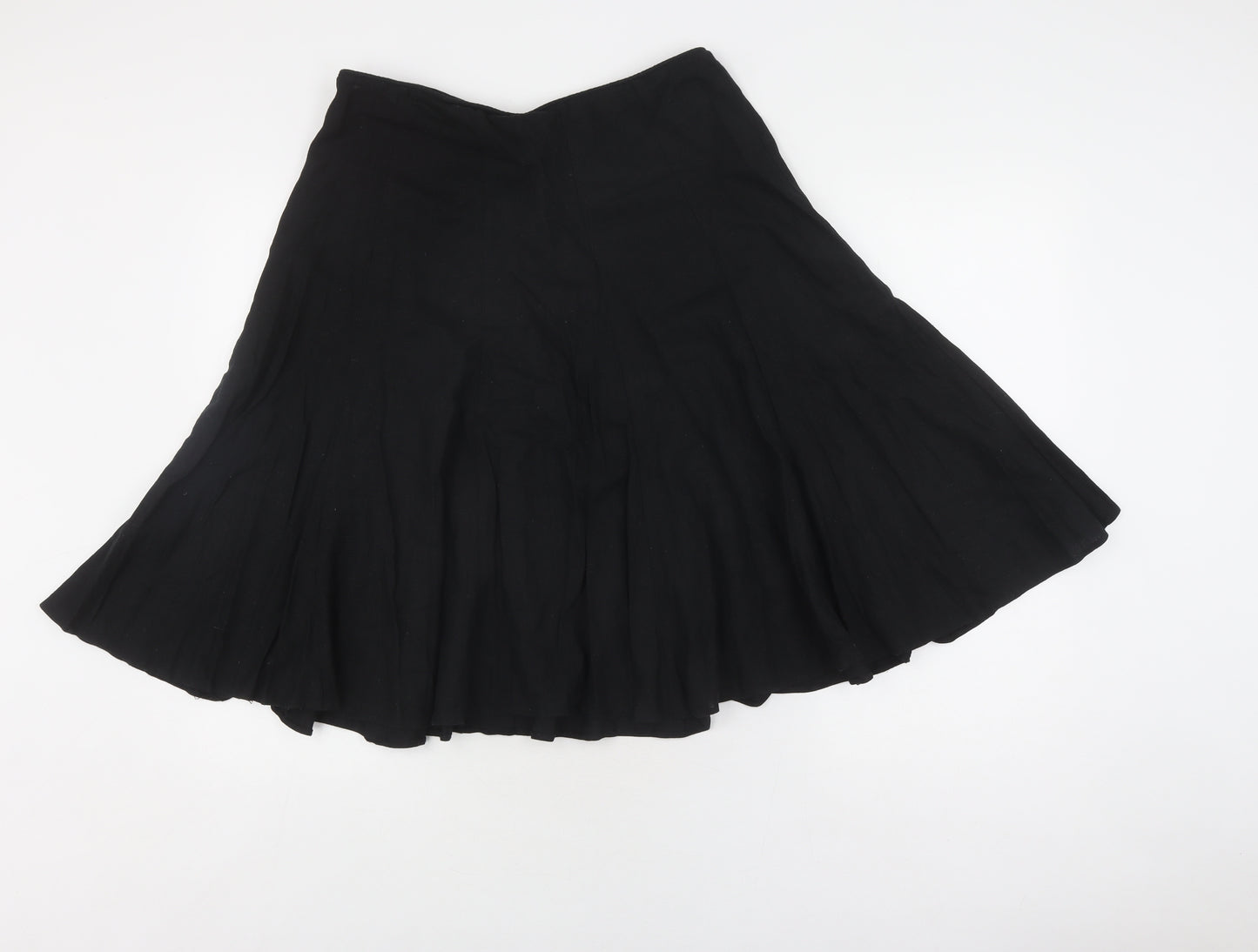 Wallis Women's Flared Black Midi Skirt Size 14