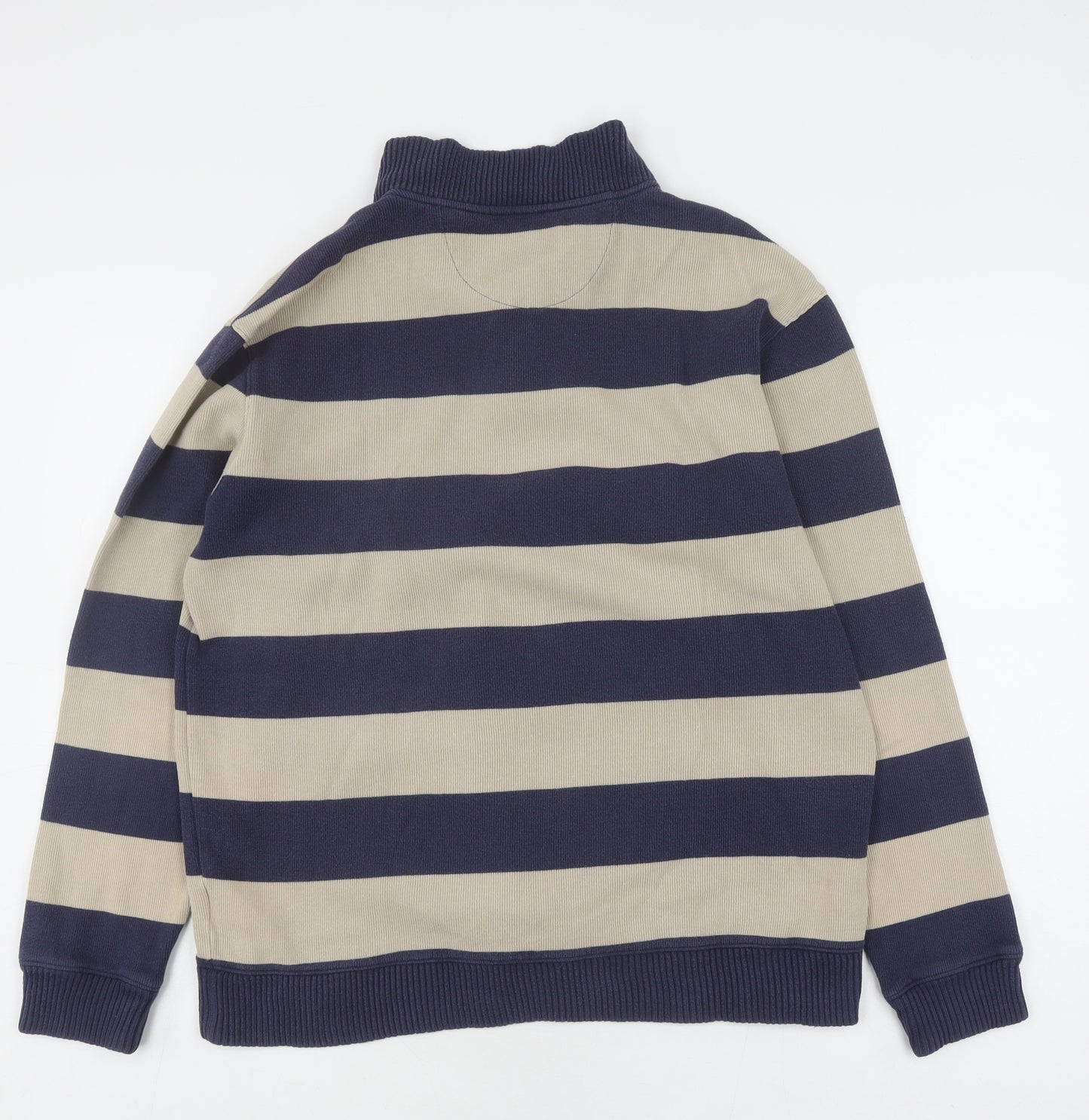Marks and Spencer Men's Blue Medium Striped Sweatshirt