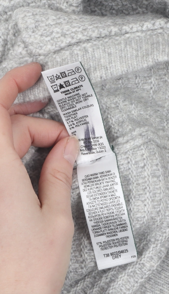 Marks and Spencer Women's Grey Long Sleeve Cardigan Size S