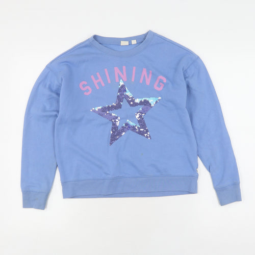 Gap Girls Blue Sequin Pullover Jumper XL