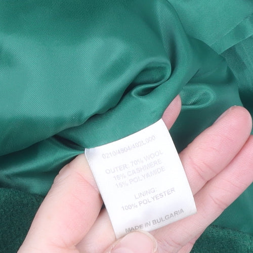 Hobbs Green Wool Cashmere Women's Coat Size 14