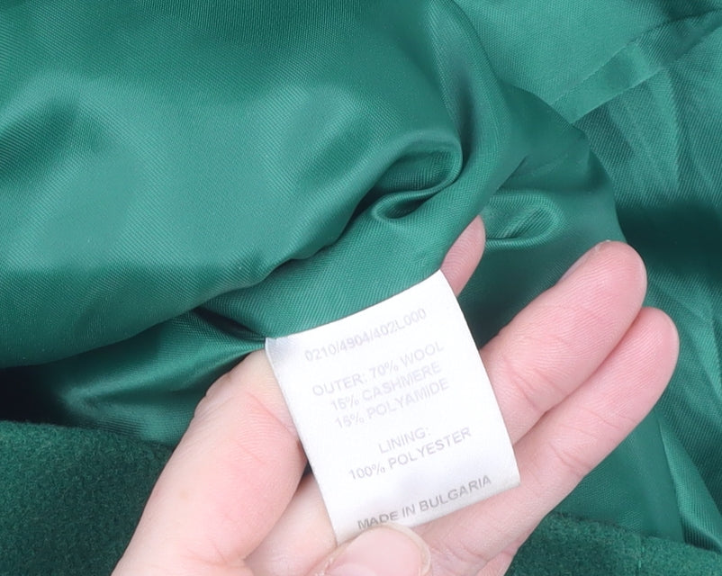 Hobbs Green Wool Cashmere Women's Coat Size 14