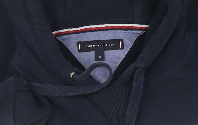 Tommy Hilfiger Men's Blue Hoodie XL Logo Pullover