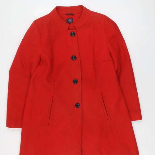 Marks and Spencer Women's Red Wool Overcoat Size 16