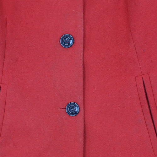 Marks and Spencer Women's Red Wool Overcoat Size 16