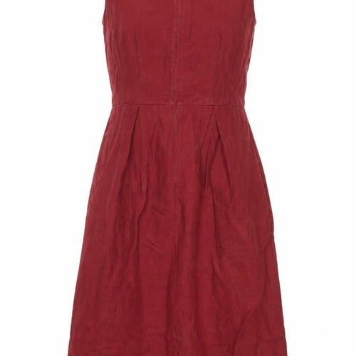 Laura Ashley Women's Red Linen Sheath Dress Size 8