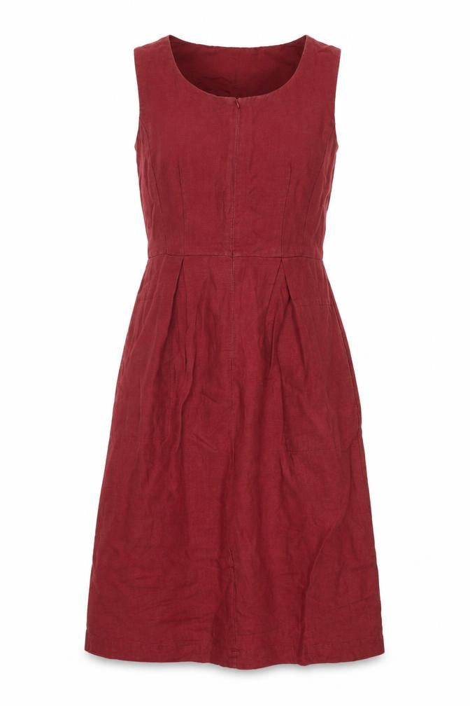 Laura Ashley Women's Red Linen Sheath Dress Size 8