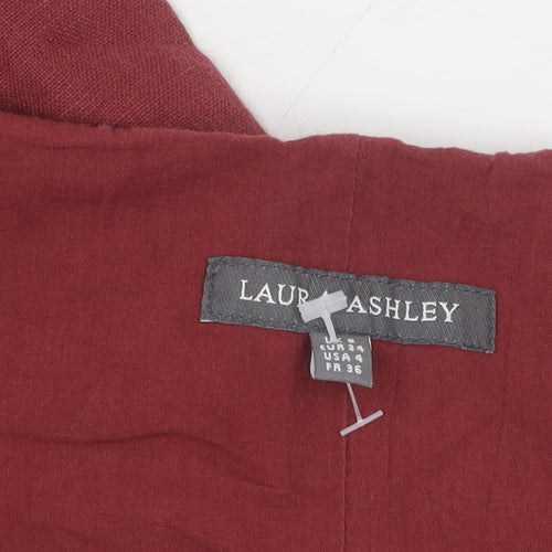 Laura Ashley Women's Red Linen Sheath Dress Size 8
