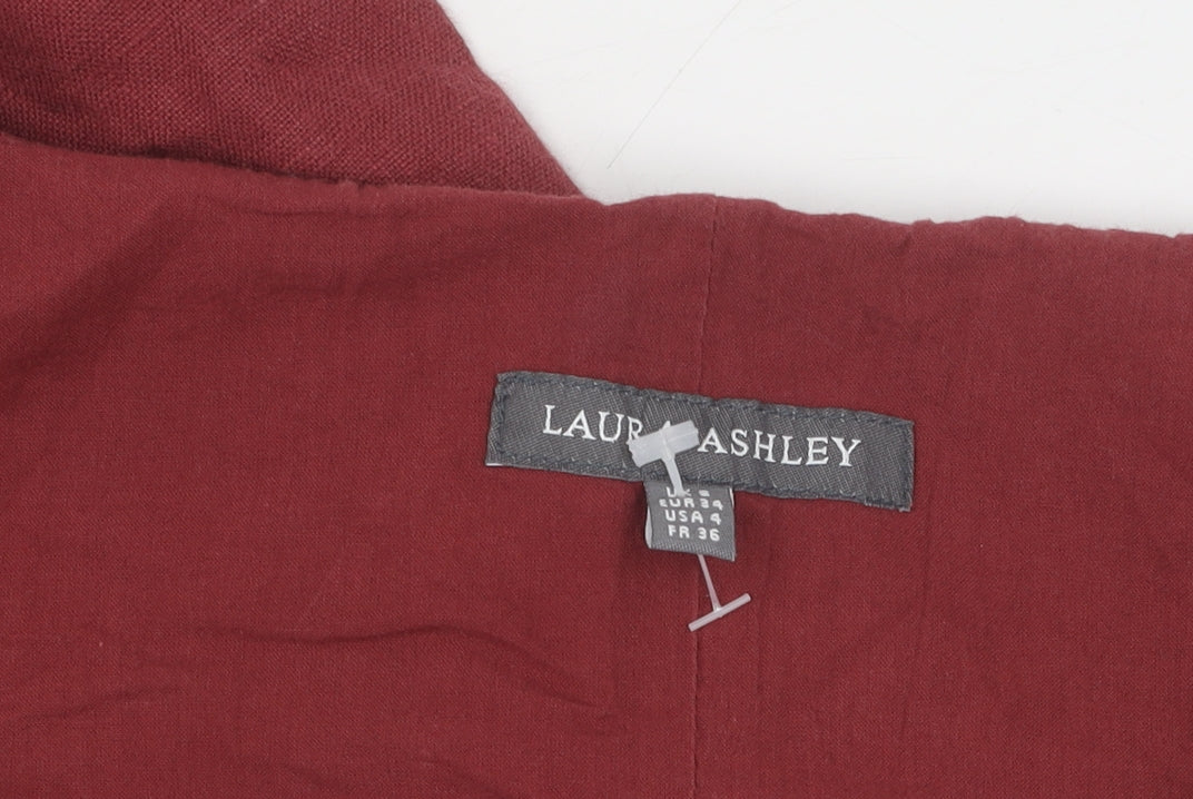Laura Ashley Women's Red Linen Sheath Dress Size 8