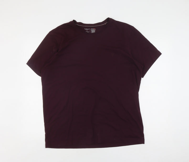 Van Heusen Men's Purple XL Cotton T-Shirt