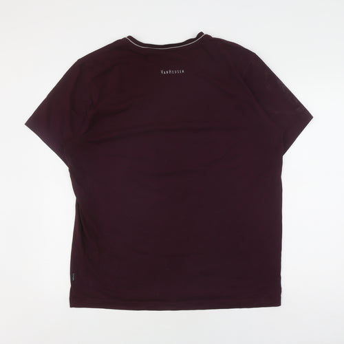 Van Heusen Men's Purple XL Cotton T-Shirt