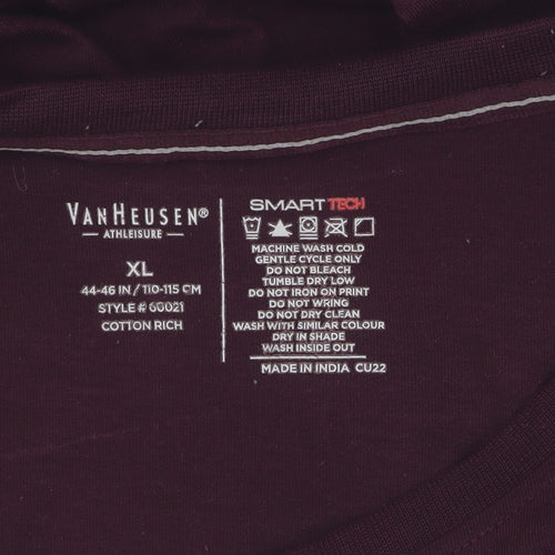 Van Heusen Men's Purple XL Cotton T-Shirt