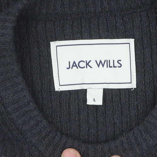 Jack Wills Men's Black Crew Neck Knit Top L