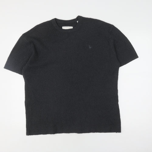 Jack Wills Men's Black Crew Neck Knit Top L