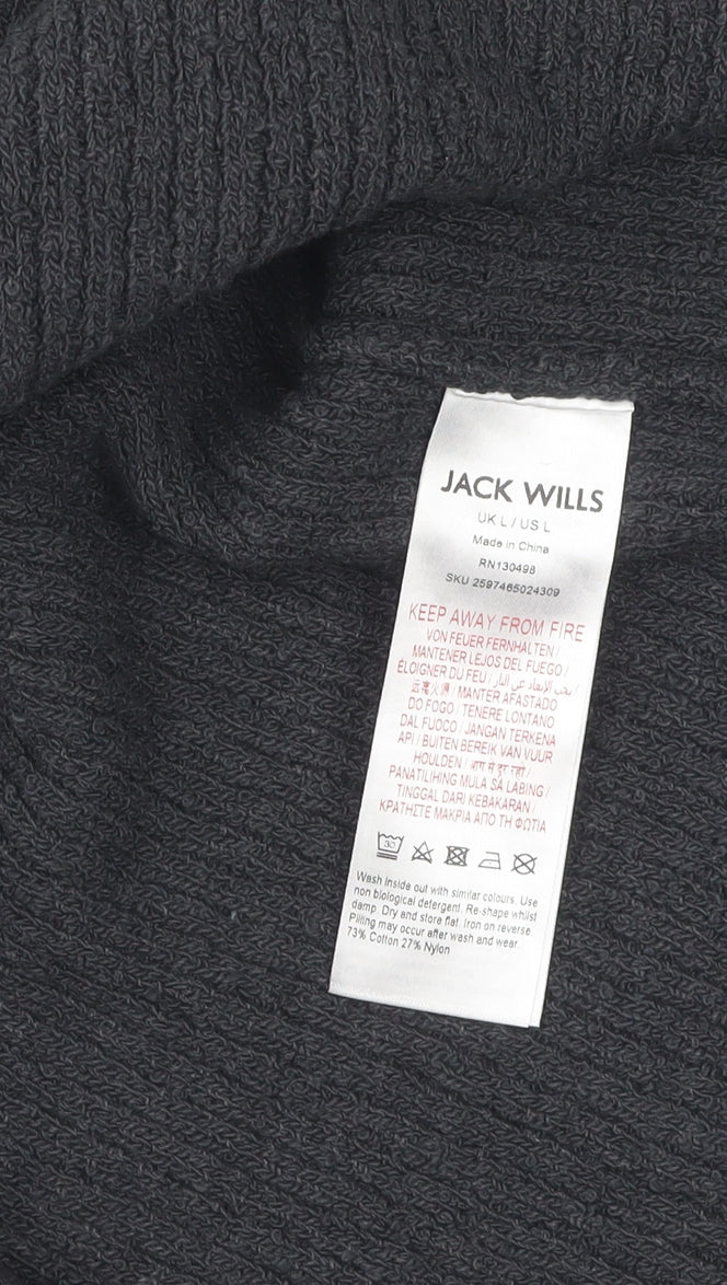 Jack Wills Men's Black Crew Neck Knit Top L