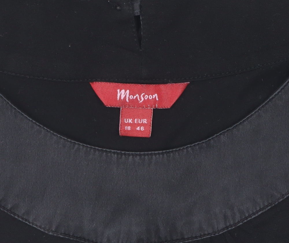 Monsoon Women's Black 18 Basic Blouse