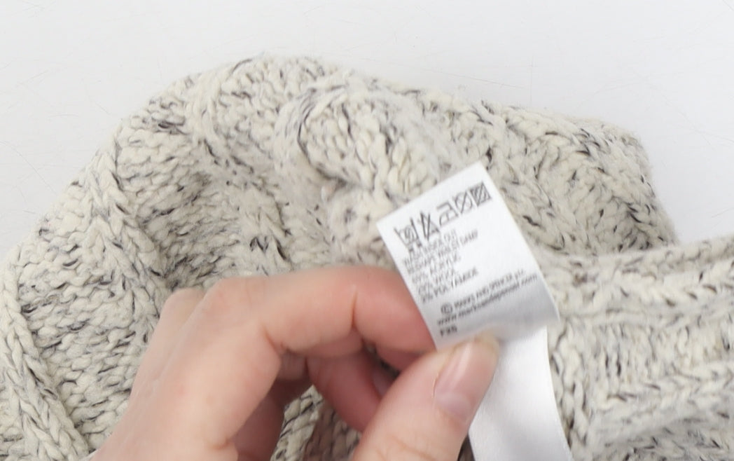 Marks and Spencer Men's XL Grey Cable-Knit Full Zip Jumper