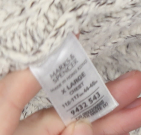 Marks and Spencer Men's XL Grey Cable-Knit Full Zip Jumper