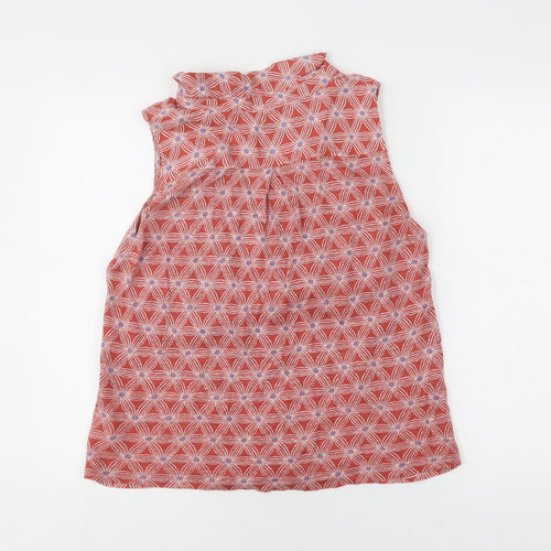White Stuff Women's Red Geometric V-Neck Sleeveless Blouse