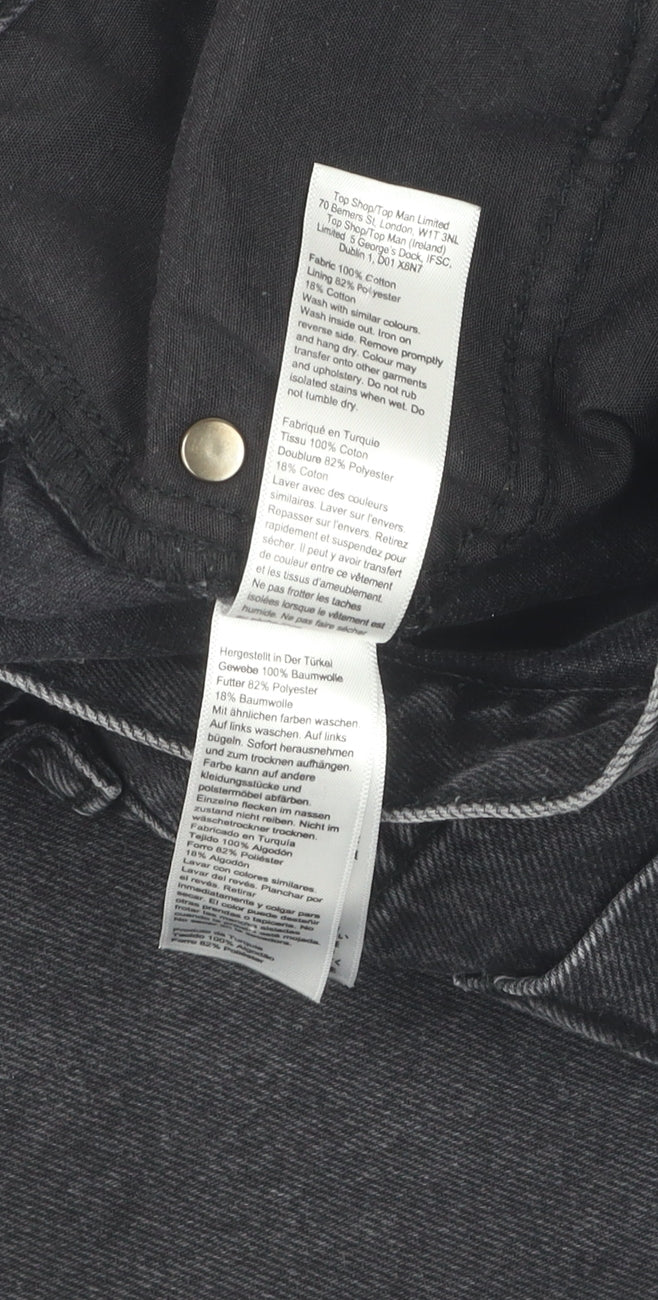 Topshop Women's Black Baggy Jeans Size 10 Relaxed Fit
