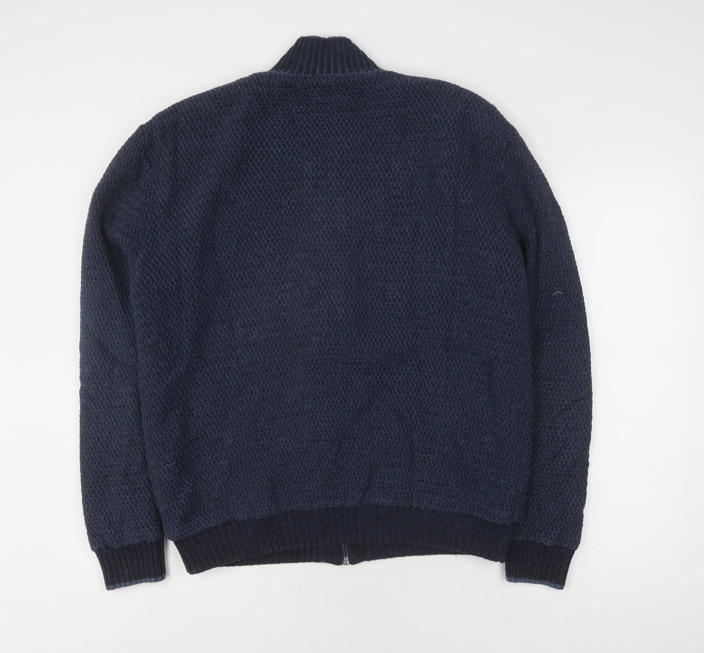 Marks and Spencer Men's Blue Full Zip Jumper L