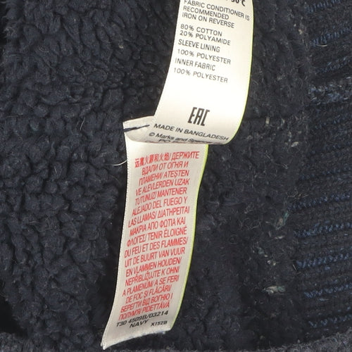 Marks and Spencer Men's Blue Full Zip Jumper L