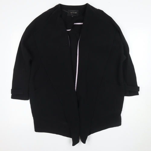 River Island Women's Black Size 12 3/4 Sleeve Coat