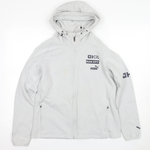 Puma Men's Grey Full Zip Hoodie L