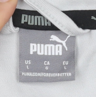 Puma Men's Grey Full Zip Hoodie L