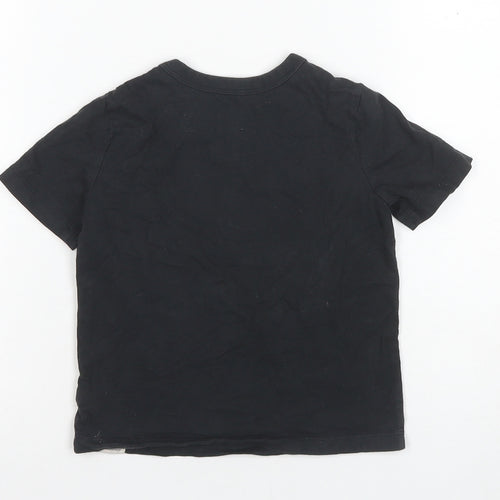 GAP Boys Black Cotton Graphic T-Shirt 4 Years