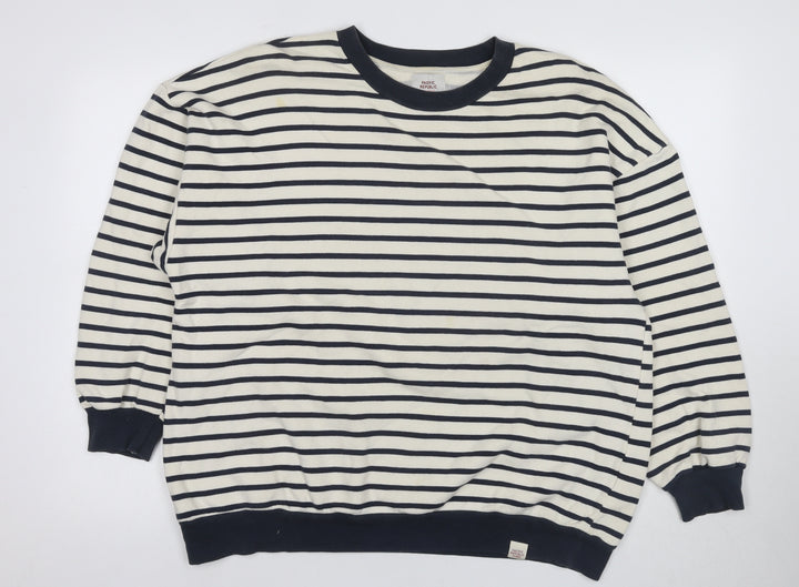 Pacific Republic Unisex Ivory Striped Medium Sweatshirt