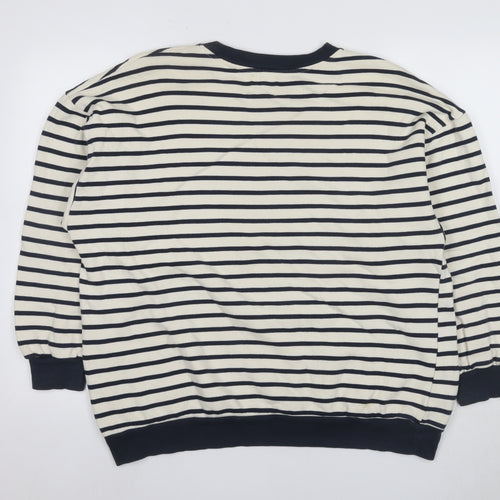 Pacific Republic Unisex Ivory Striped Medium Sweatshirt